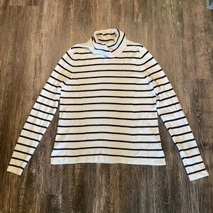 A New Day Stripe Ribknit Turtleneck Sweater L